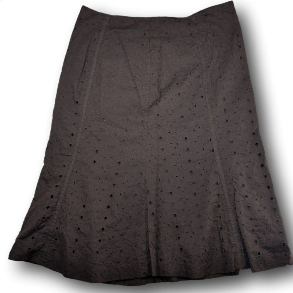 Women's NORTONMCNAUGHTON Brown Eyelet A-Line Skirt Size 10